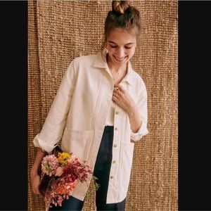 Sezane Denim Will Jacket in Kingdom Ecru size L